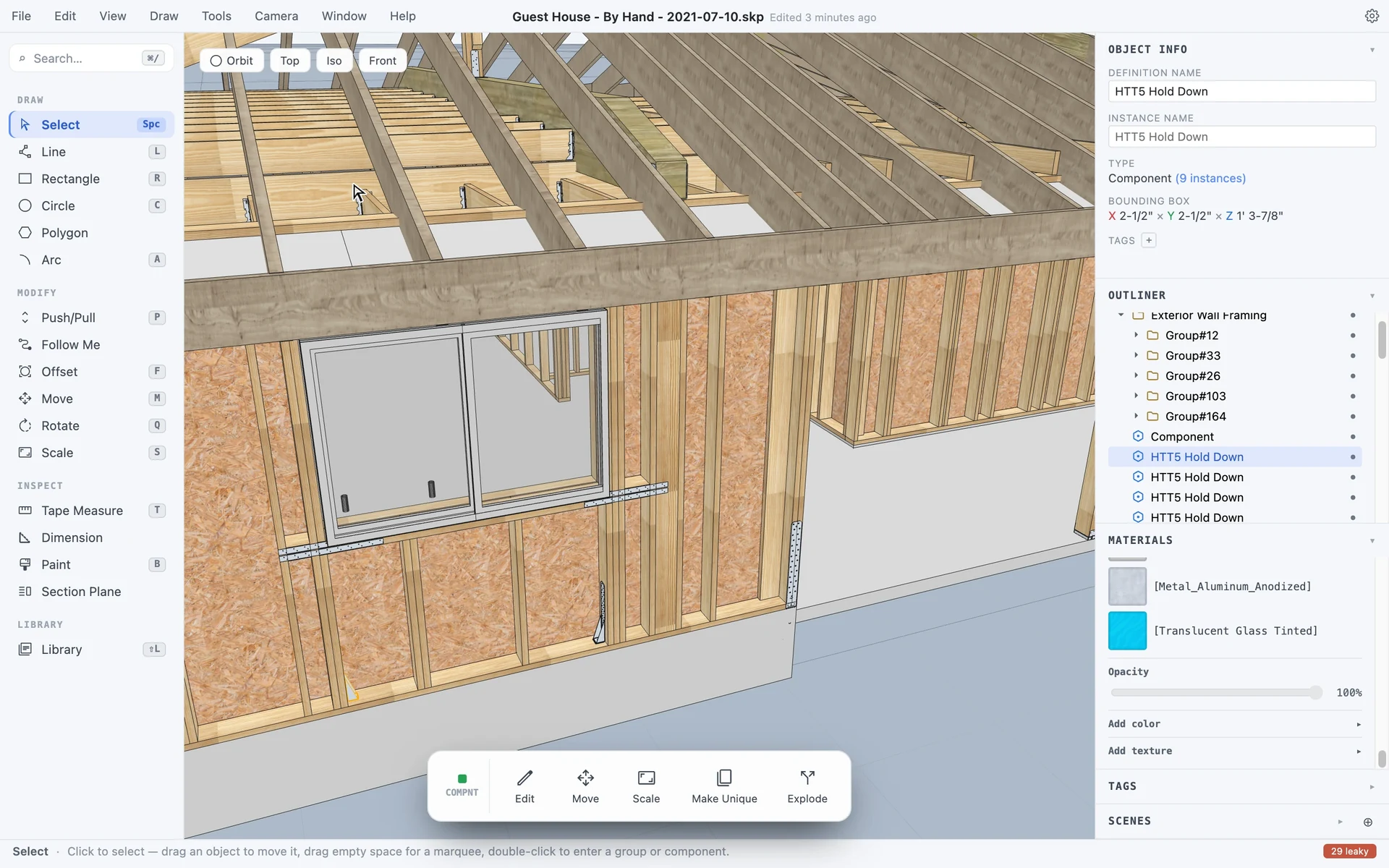 A detailed architectural model being shaped in the Kallisto Stereon 3D workspace